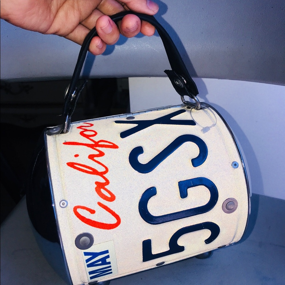 little earth cyclone license plate purse!